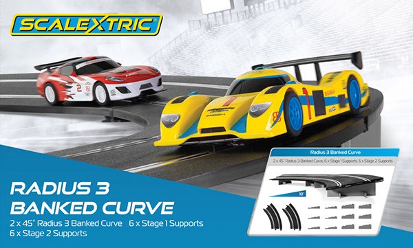 Scalextric c8297  rad 3 banked curve 45° (2 per box) - 3