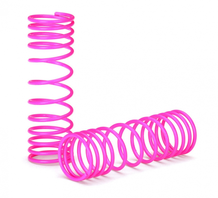 Traxxas 5857P Springs, front (pink) (progressive rate) (2)