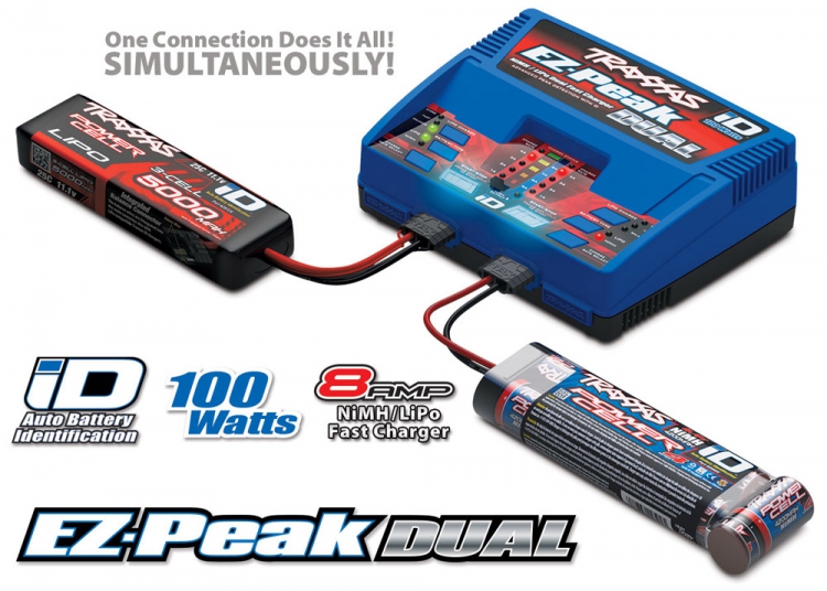 Traxxas 2972G EZ-Peak Dual iD Charger 8A/100W NiMH/LiPo - 4