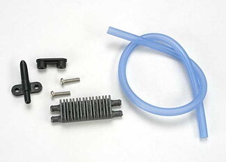 Traxxas 1581 Watercooling kit, EVX Marine ESC (heat sink (1)/ water pickup (1)/ backing plate (1)/ 3x12RM (stainless) (2)/ tubing (1ft.)
