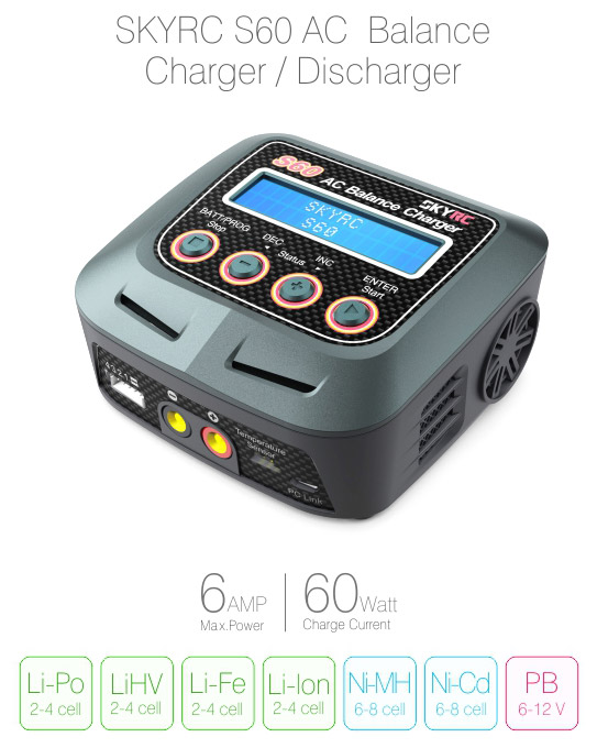 SkyRC S60 Charger 60W 240VAC - 4