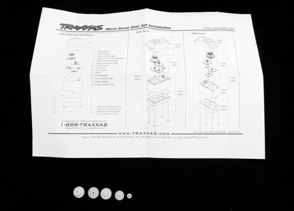 Traxxas 2064 Gear set (for 2065 waterproof sub-micro servo)
