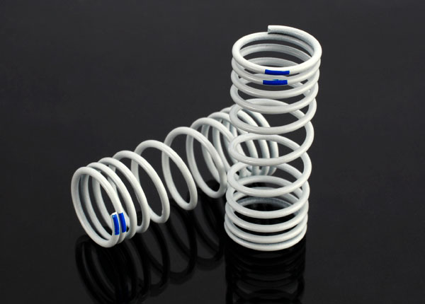 Traxxas 6864 Springs, front (progressive, +20% rate, blue) (2)