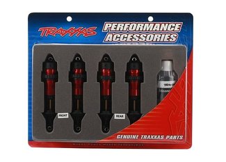 Traxxas 5460r Shocks, GTR aluminum, red-anodized (fully assembled w/o springs) (4)