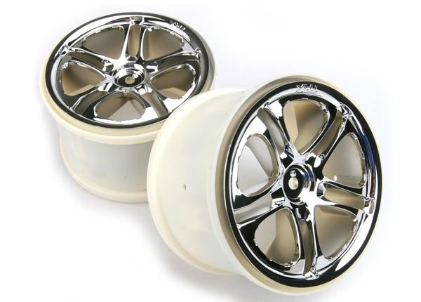 Traxxas 5172x Wheels Split-Spoke Chrome (14mm) 3.8" (2)