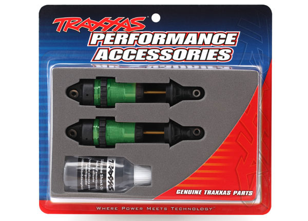 Traxxas 7461G Shocks, GTR long green-anodized