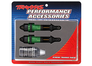 Traxxas 7461G Shocks, GTR long green-anodized