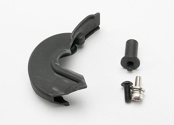 Traxxas 7077 Cover, gear/ motor mount hinge post/ 3x10mm CS with split and flat washers (1)/ 3x8mm BCS (1)