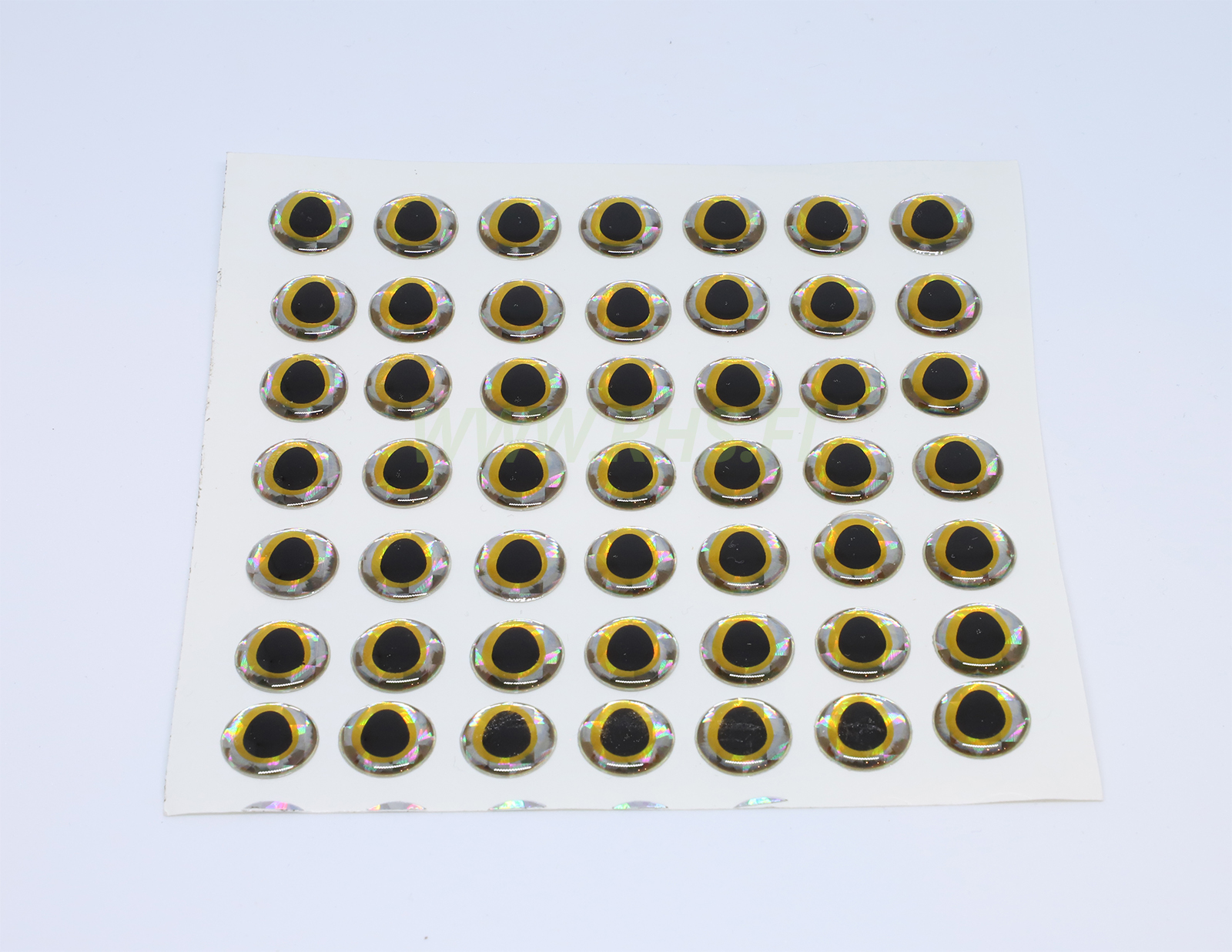 Mactac molded ögon 13mm Gul/Silver 10 st