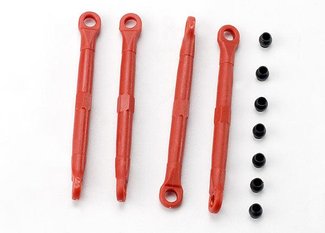 Traxxas 7038 Toe link, front & rear (molded composite) (red) (4)/ hollow balls (8)