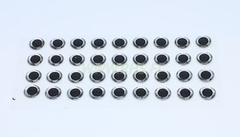 Molded eyes 10mm Silver 10pcs
