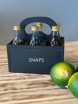 Trälåda "Snaps" svart 16 cm