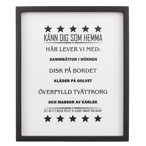 Tavla trä "Känn dig som hemma..."