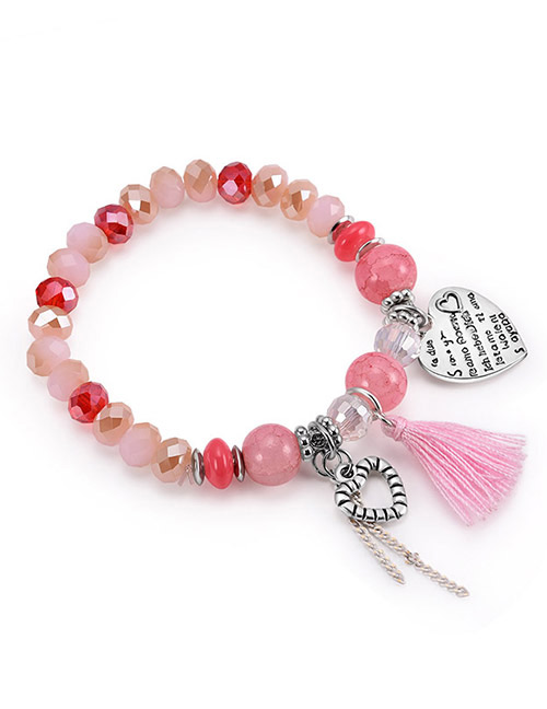 Armband Pink Hearts and Tassel