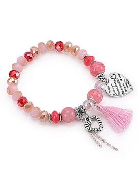 Armband Pink Hearts and Tassel