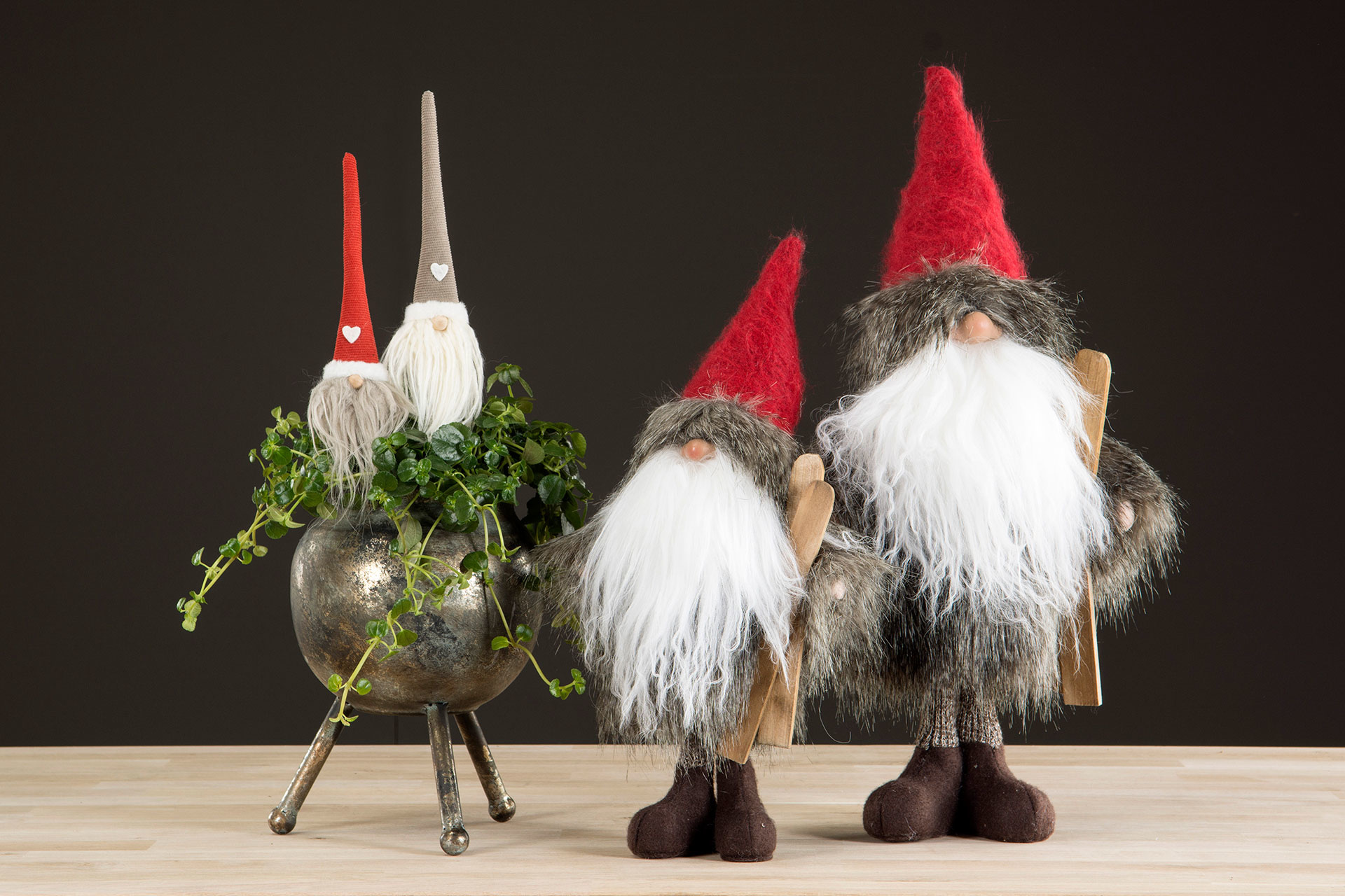 Tomte med skidor, 51 cm - 2