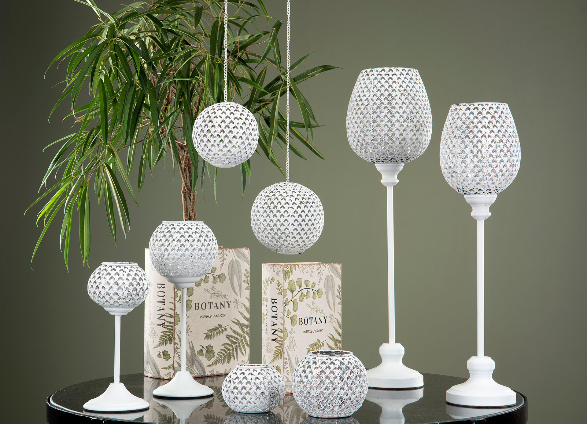 Ljuslykta Saga Vit 14,5 x 36 cm – A Lot Decoration - 5