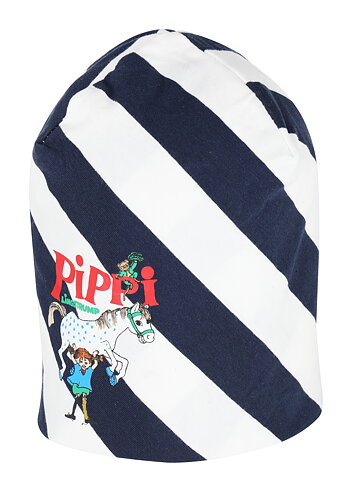 Pippi beanie oblique stripe blue