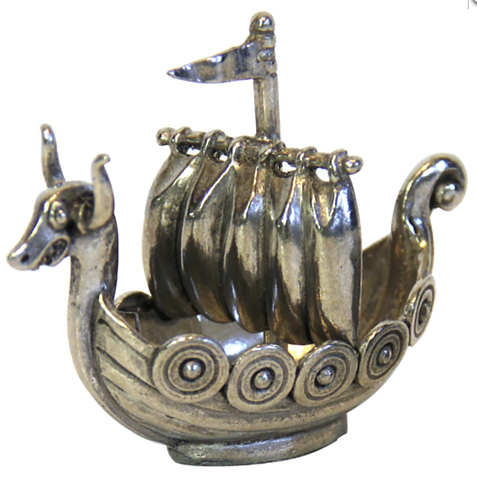 Vikingskepp 6cm Tenn