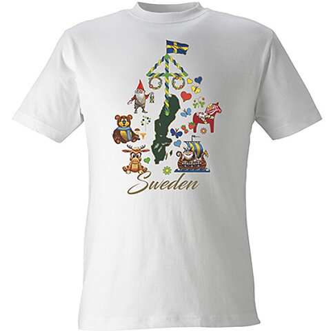 T-shirt Sverige symboler