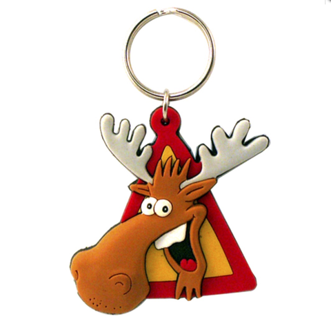 Keychain Moose warning rubber