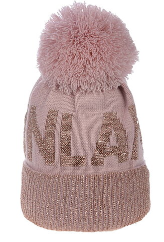 Vinter Mössa Beanie Finland Rosa Glitter