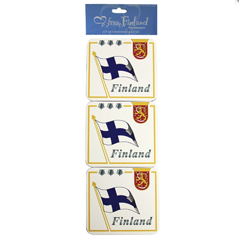 Coasters 6-pak FINLAND FLAGS