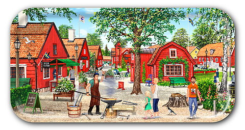 Bricka Eskilstuna Radermarchersmedjorna  43 x22 cm