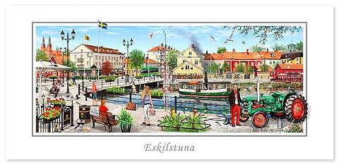 Vykort Eskilstuna Rådhusbron