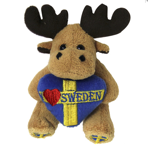 Magnet Älg Hjärta Plysch