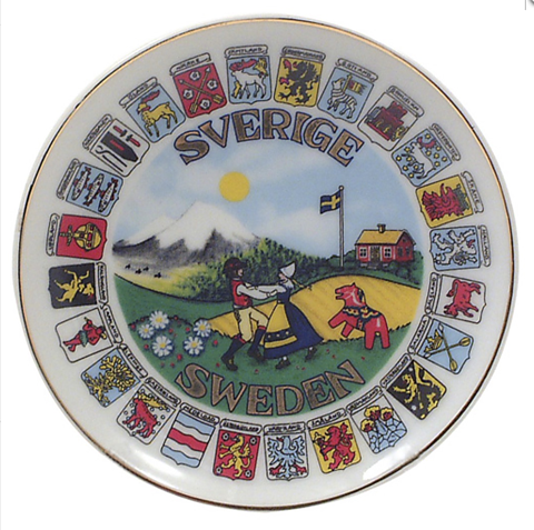Plate Sweden Provinces 19cm
