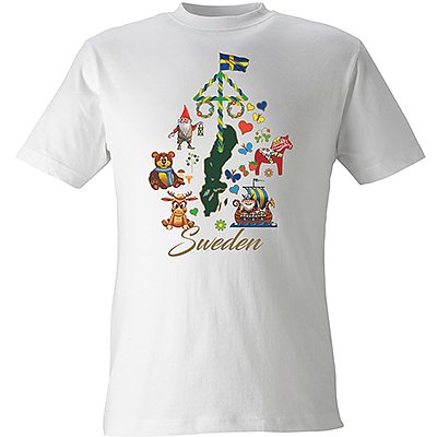 Barn T-shirt Sweden vit