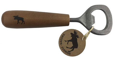 Bottle Opener Moose with wood handle