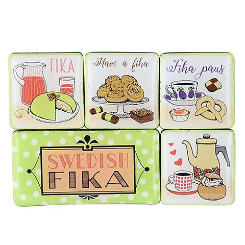 Magnet svensk fika 5 pack