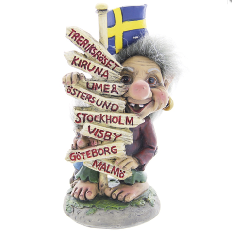 Troll med Vägskylt