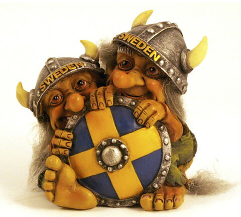 Två Troll bakom Sköld