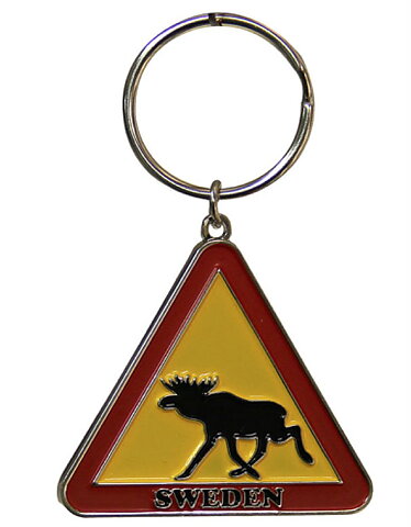 Keyring Moosevarning metal