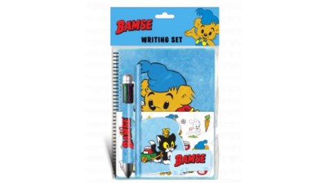 Bamse skrivbok med flerfärgad penna