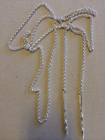 Silverkedja med pekar 125cm