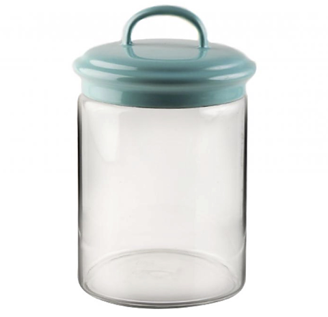 Muurla Bas Glas Burk med emalj lock