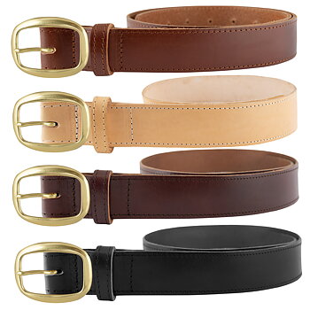 Leather belt O brass nickel free