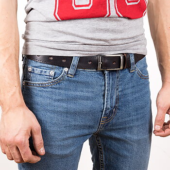 Leather belt S nickel free 4 cm