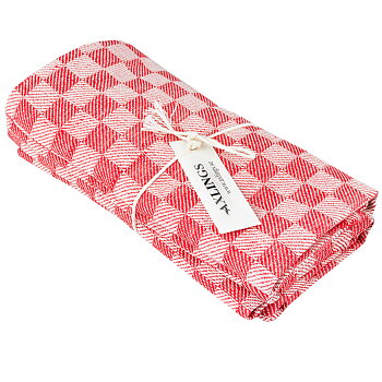 Linen towel Chess red-white 2-pack 