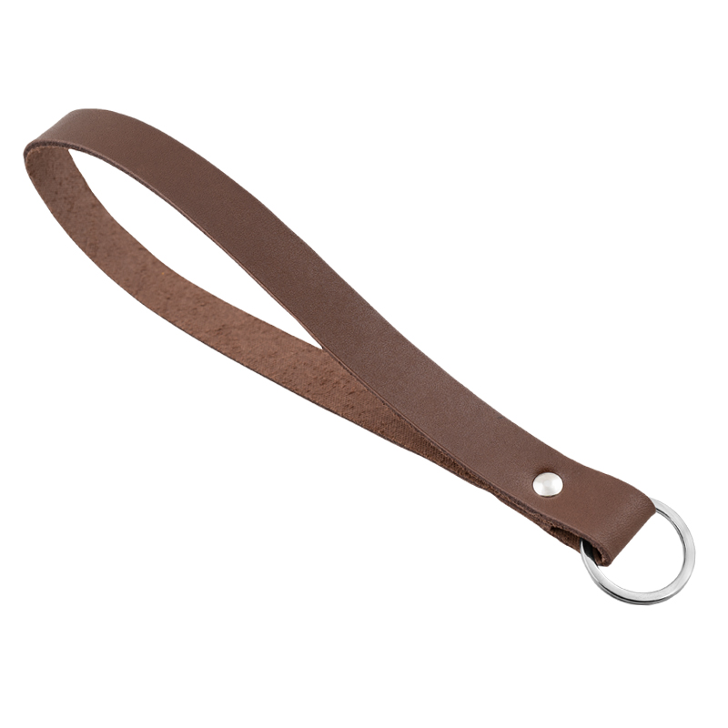 Keychain in leather Dark brown
