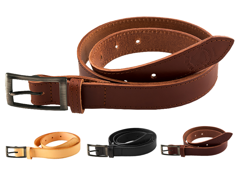 Leather belt S nickel free 3,5 cm