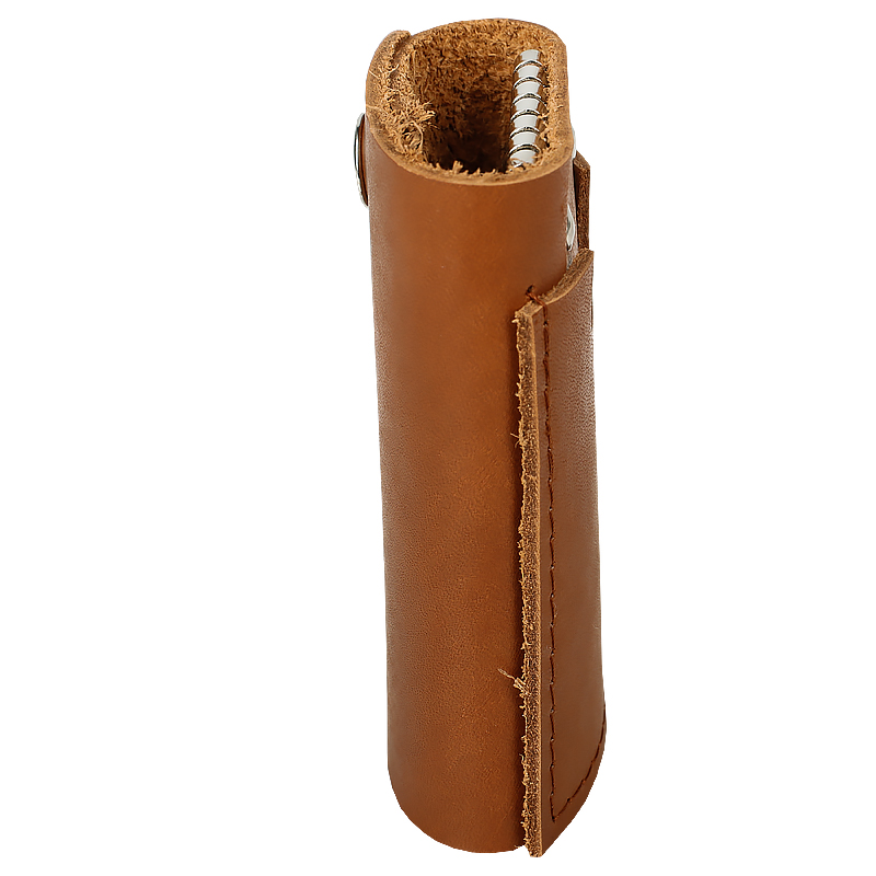 Key holder with compartment in cognac - 3