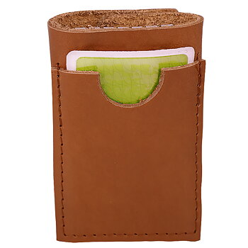 Key holder with compartment in cognac