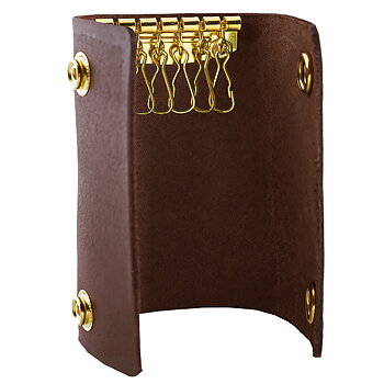 Key holder in dark brown gold