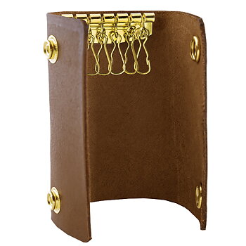 Key holder in cognac/gold