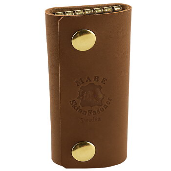 Key holder in cognac/gold